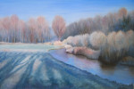 Alm achter Rijswijk, olie op masonite,